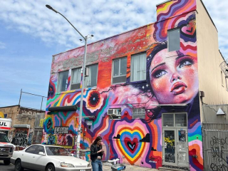Le peintre Hodder présent au Bushwick Collective Street Art à Brooklyn
