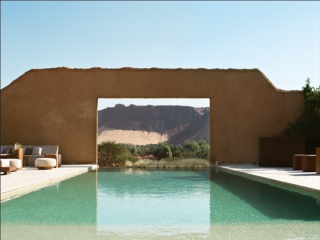 L’hôtel Dar Tantora à AlUla, bâti en briques de terre crue avec une atmosphère traditionnelle et durable